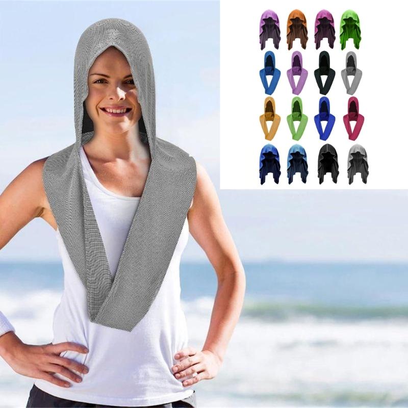 Cooling Hoodie Towel Cooling Neck Wrap Sport Head Towel Sports Towel for Outdoor Activity Rapid Drying and Absorbent