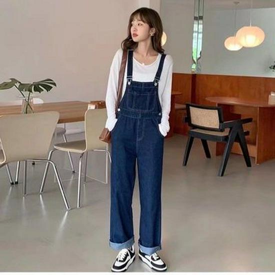 Apricot High-Waist Women's Cargo Jeans: Autumn Multi-Pocket Loose Wide-Leg Slimming Casual Pants