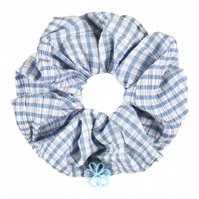 Dana Burton Open Petal Check Scrunchie