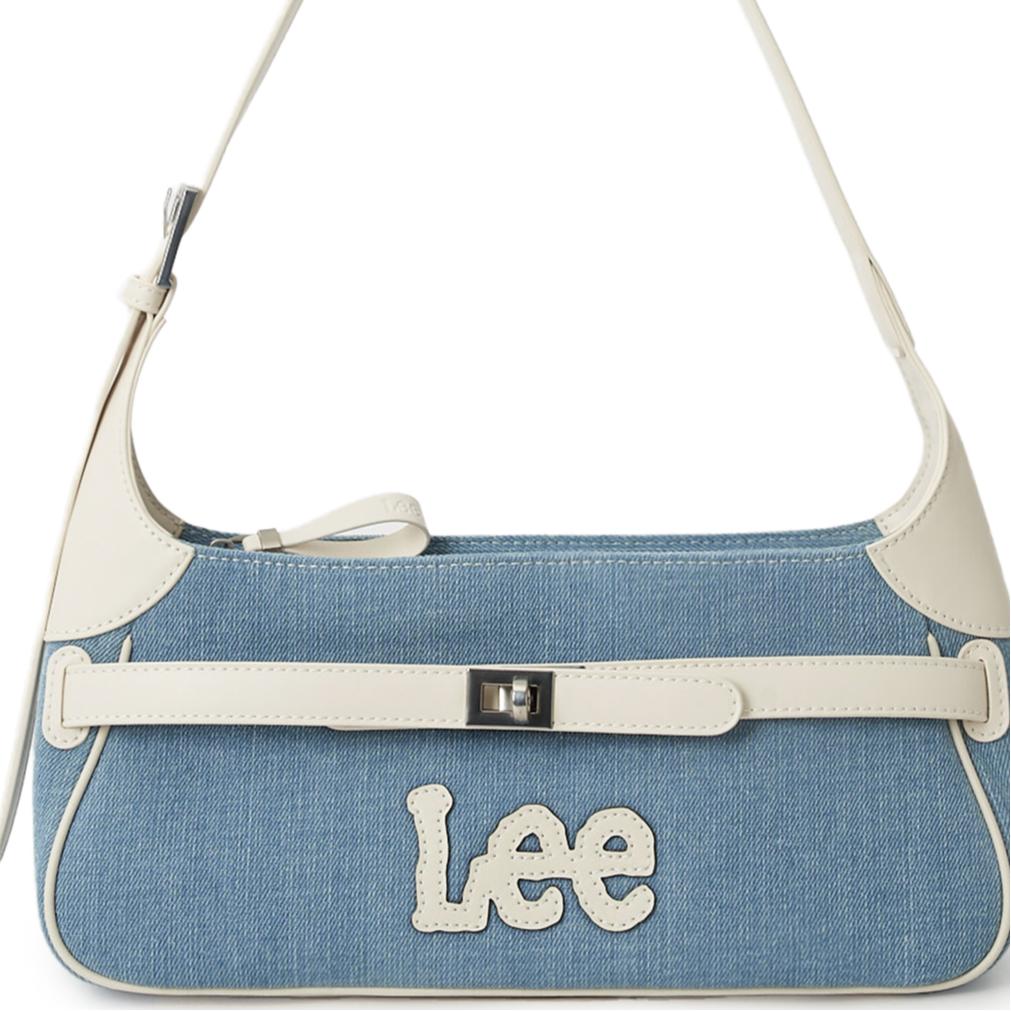 New Lee Fabric Shoulder Bag, Underarm Handbag Regular Women's Dark Blue & Brown/Light Blue & White LE250249M