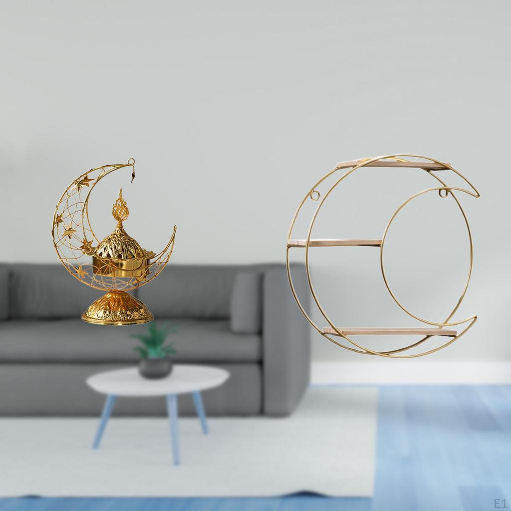 Antique Metal Burner Shelf Decorative Candle Stand Multifunctional Wall Hanging Space Saving