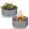 2Pcs 3X3X1.5 Ft Round Galvanized Raised Garden Bed Kit Silver Outdoor Planter Garden Bed Metal Raised Box for Fruits Vegetables