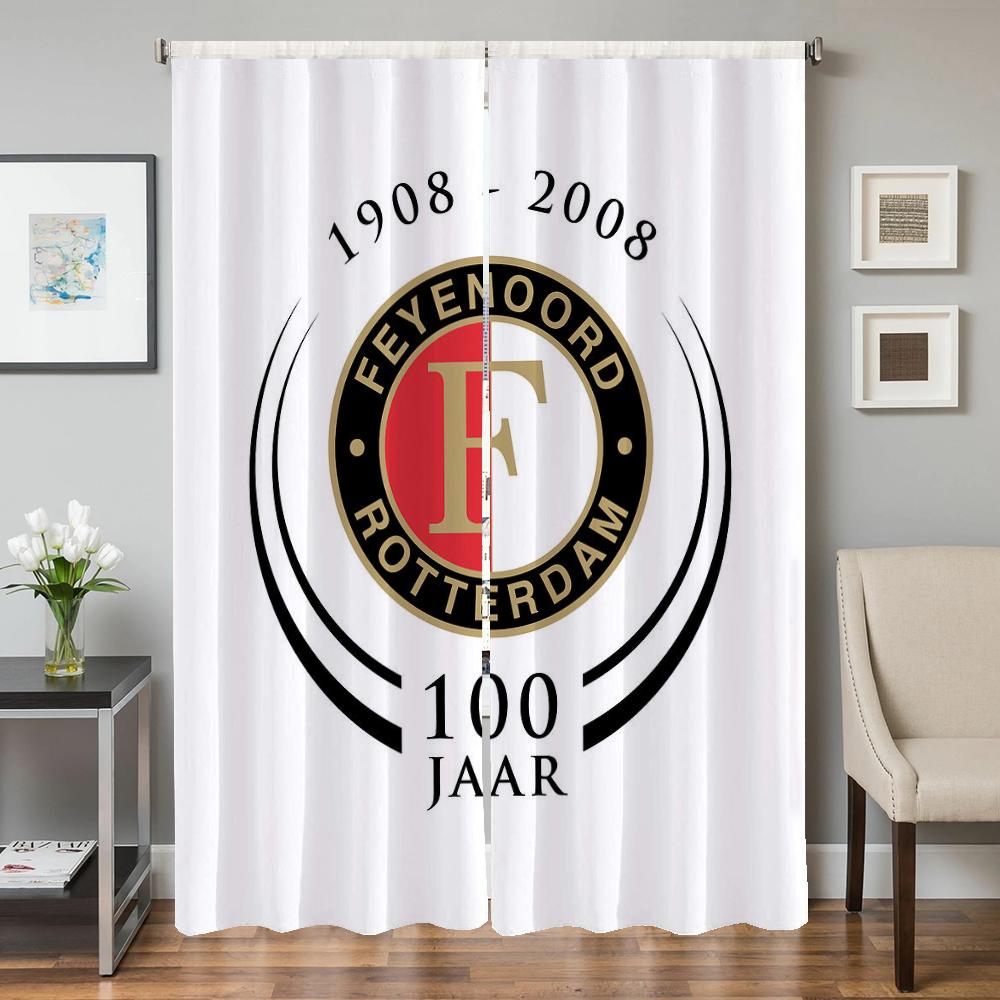 

Оконные кухонные шторы для гостиной, 2 шт., затемняющие шторы, дверные шторы F-feyenoord-d Fc, перегородка, украшение для спальни W50xH70cmx2pcs-CL