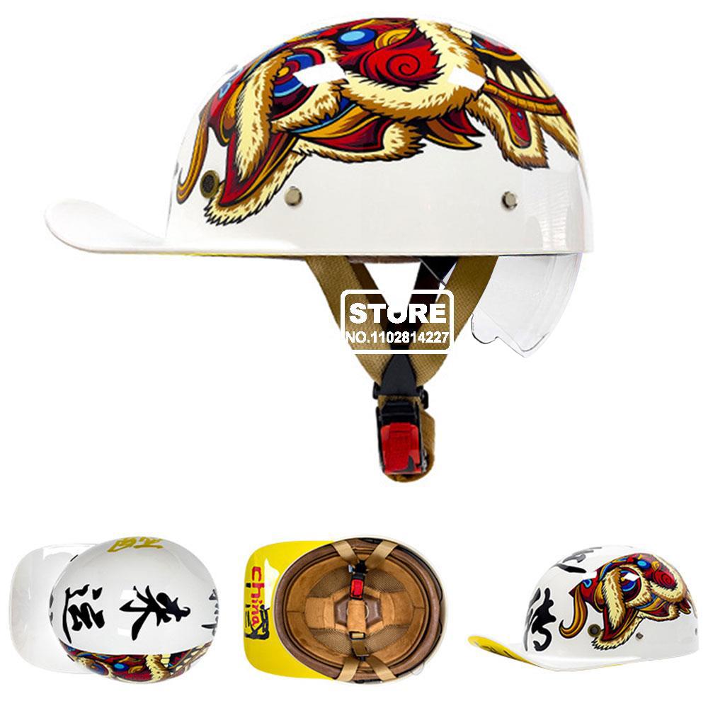 Motorbike Baseball Cap Half Helmet Riding Women Retro Motorcycle Half Helmet Anti Drop Motorcycle Scooter Helmet