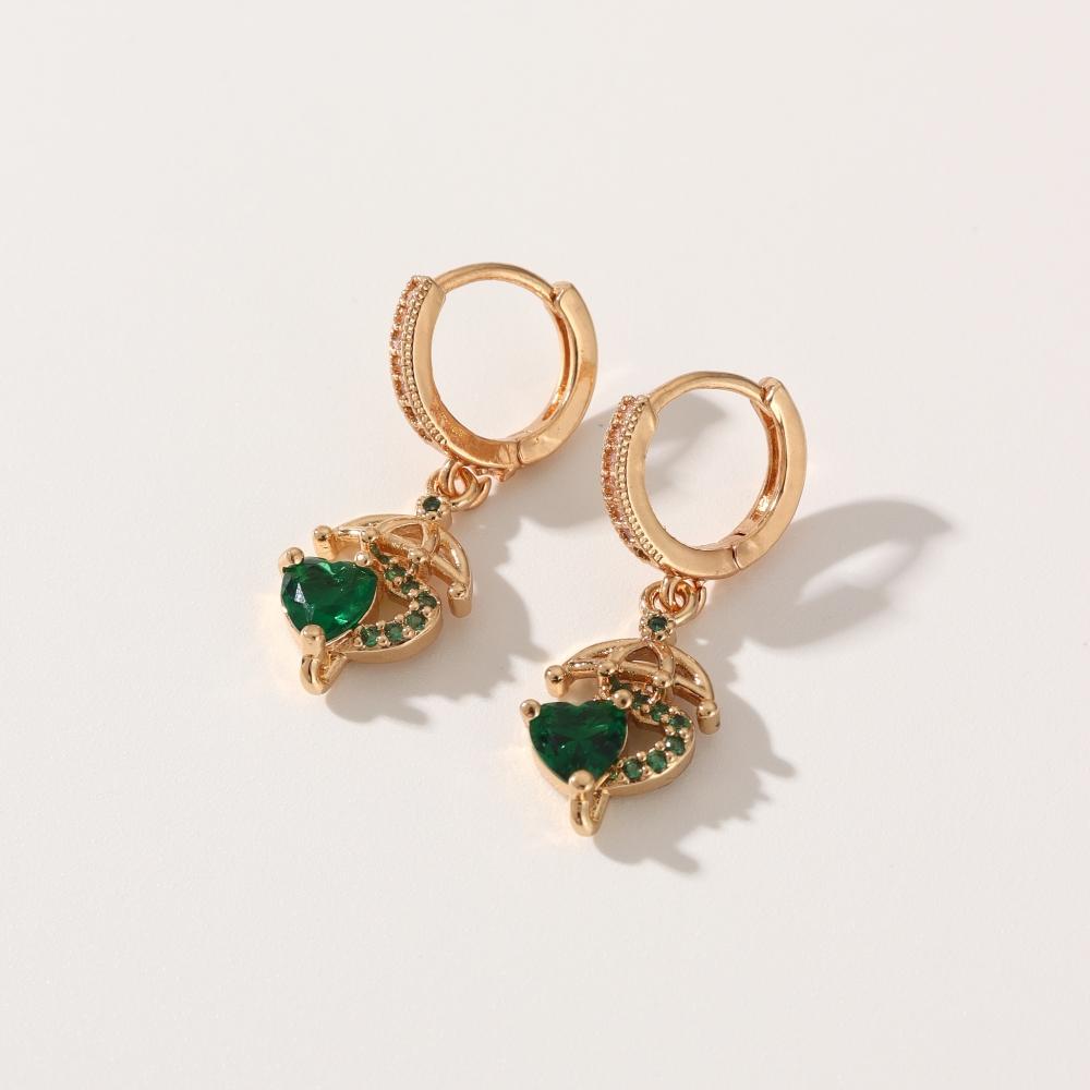 1 Pair Fashion Geometric Shapes Dangle Earrings for Women Cubic Zirconia Jewelry Daily Wedding Party Accessories