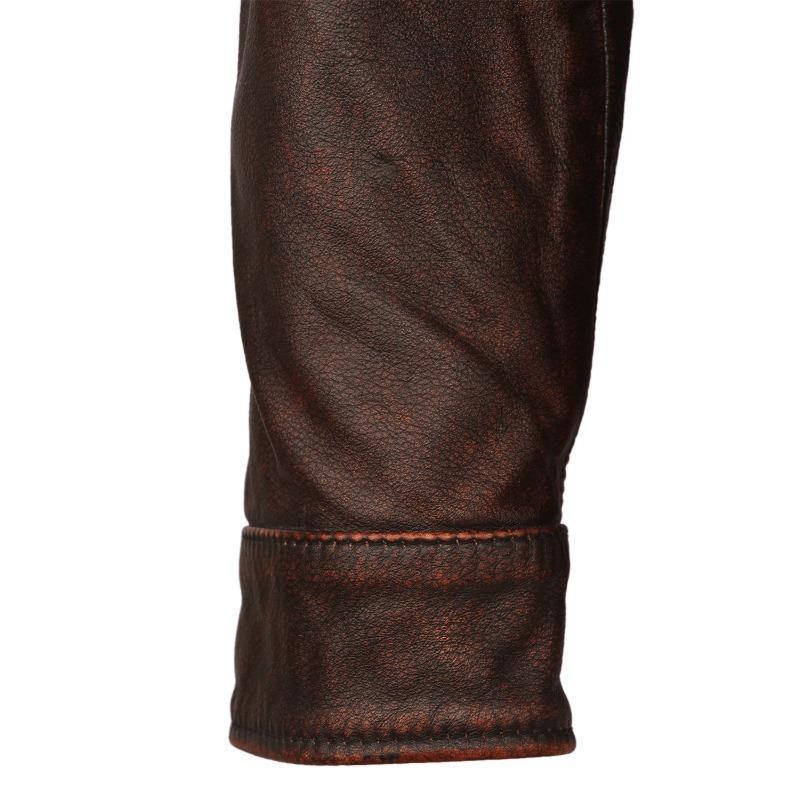 Tamanho Chinês Jaqueta de Couro Vintage Masculina Casaco de Couro Masculino Couro Bovino Jaquetas de Couro Genuíno Outono Casaco Masculino