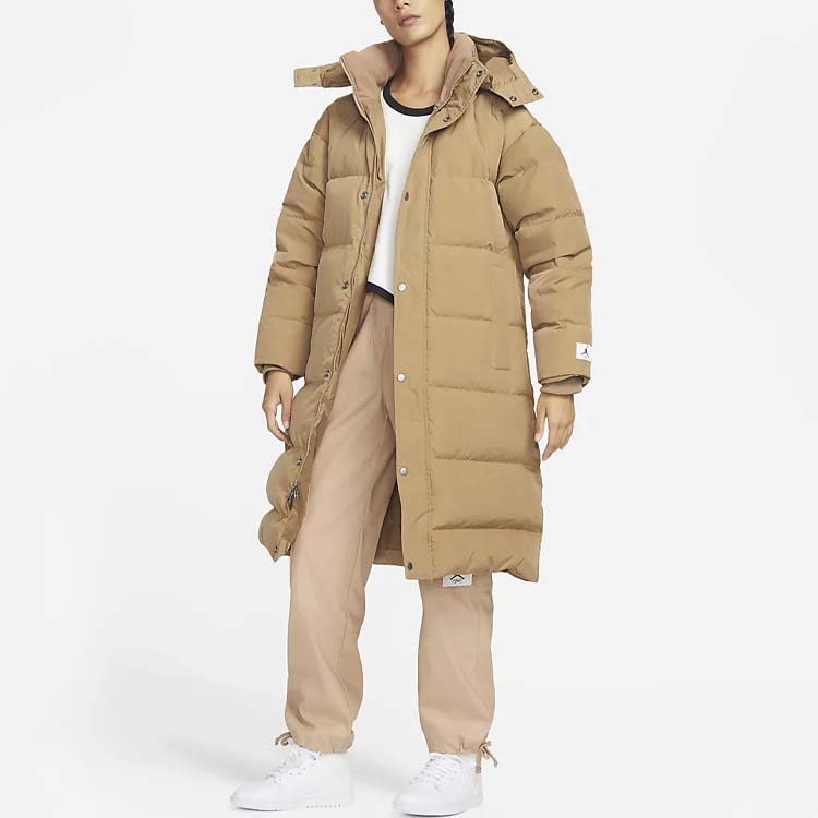 Jordan Logo Zip Long Sleeve Cotton Jacket Women jackets Dark-Mahogany-Brown DQ9752-258