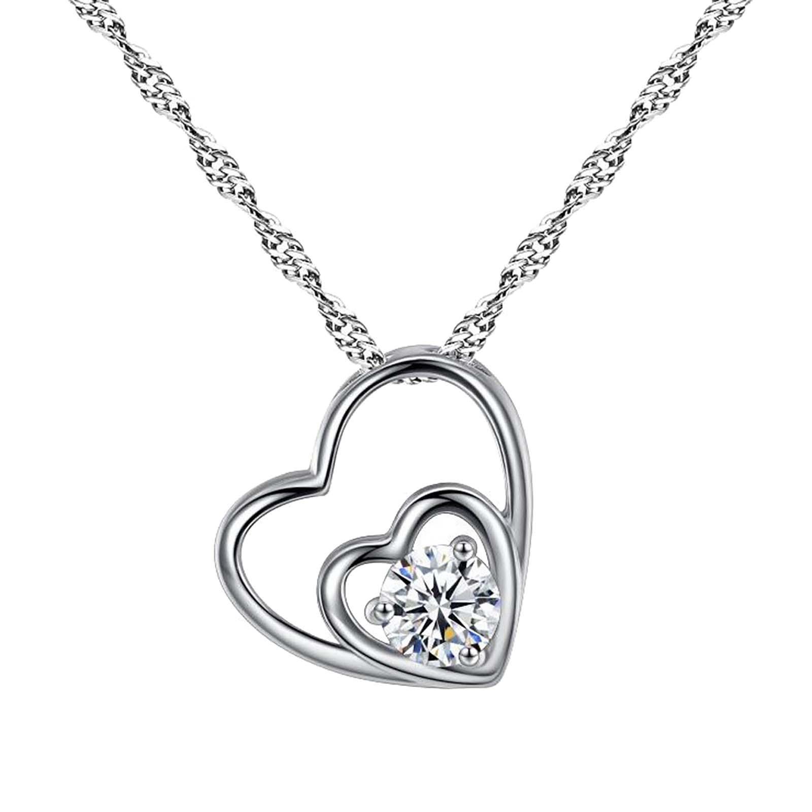 Love Zircon Necklace Clavicle Chain Decoration Choker