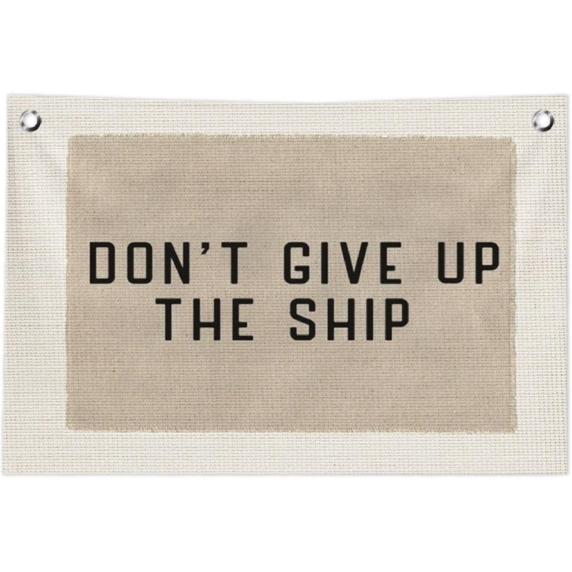Coastal Beach Wall Decor, Beachy Room Decor Canvas Banner, Don t Give Up the Ship Hanging Banner Flag Wall Art Decor for Home Bedroom Office Beach Dont s give up the ship