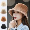 Visher Hat Winter Women's Fleece Bucket Hat Golden Fall