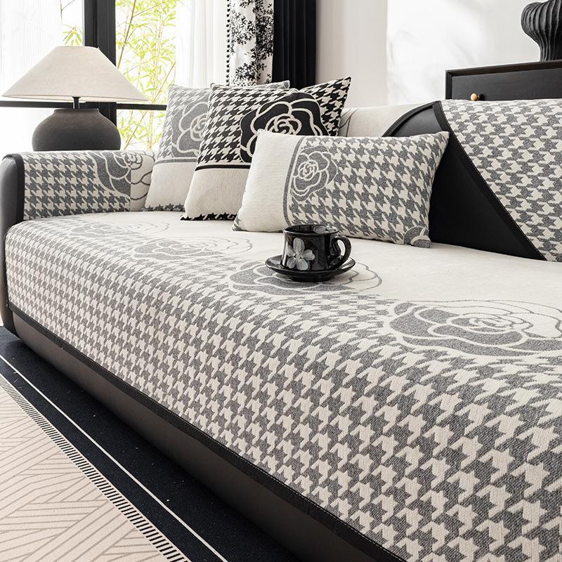 Sofa Cushion Four Seasons Universal Light Luxury High Sense Non-Slip Cushion Chenille Sofa Cover Cover Cloth