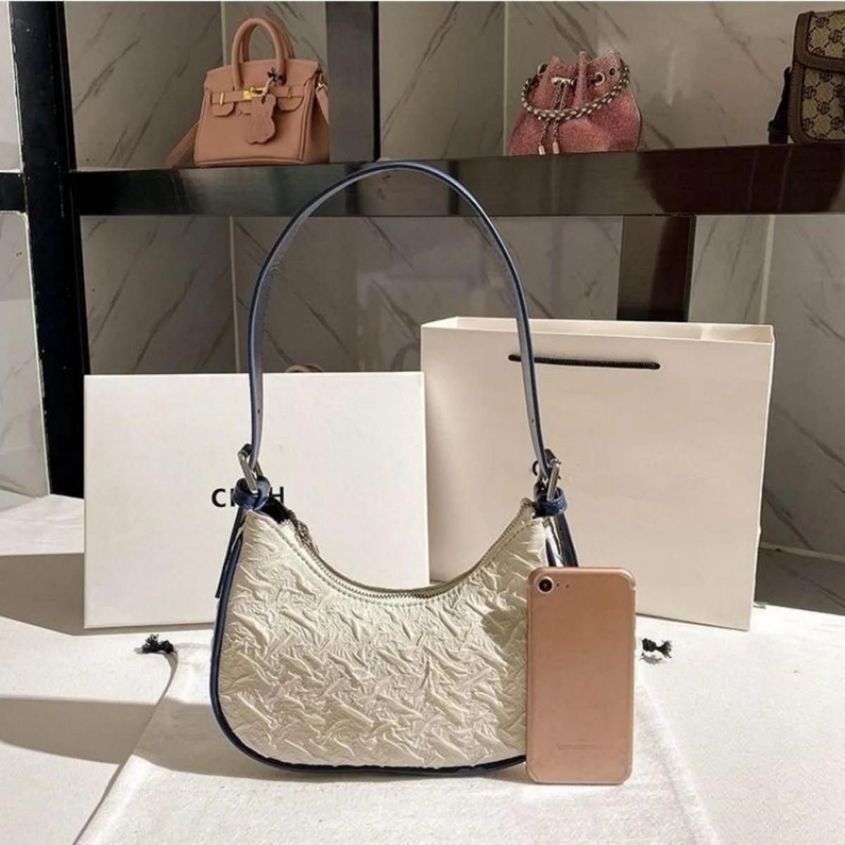 

Новая женская модная сумка Stray Bag с оборками, сумка через плечо Bubble Crescent, женская сумка для покупок Street Wear Underarm Bag