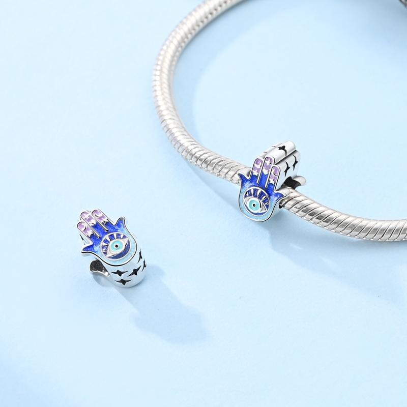 100% Copper Sparkling Evil Eyes Palms Charms Pendants Fitoriginal Bracelets Diy Fine Protect Jewelry For Woman