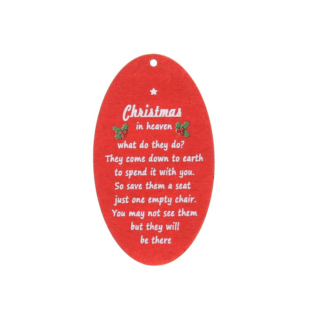Wooden Heavenly Memorial Chair Pendant Red Xmas In Heaven Memorial Ornament for Xmas Home Decor