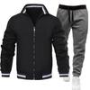 New Casual Trend Men's Jacket Spring and Autumn Sports Solid Color Men's Jacket Set