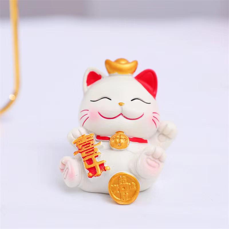 Lucky Cat Resin Mobile Holder - Cute Office Desktop Decoration Gift