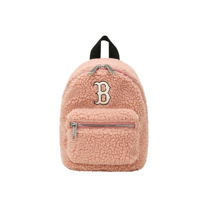 MLB Boston Red Sox Polyester Mini Backpack Unisex Backpack Pink 32BG21011-43P Mini