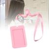 Badge Holder Bright Color Thick Sturdy ABS Rounded Corner Waterproof Bus Card Holder with Lanyard