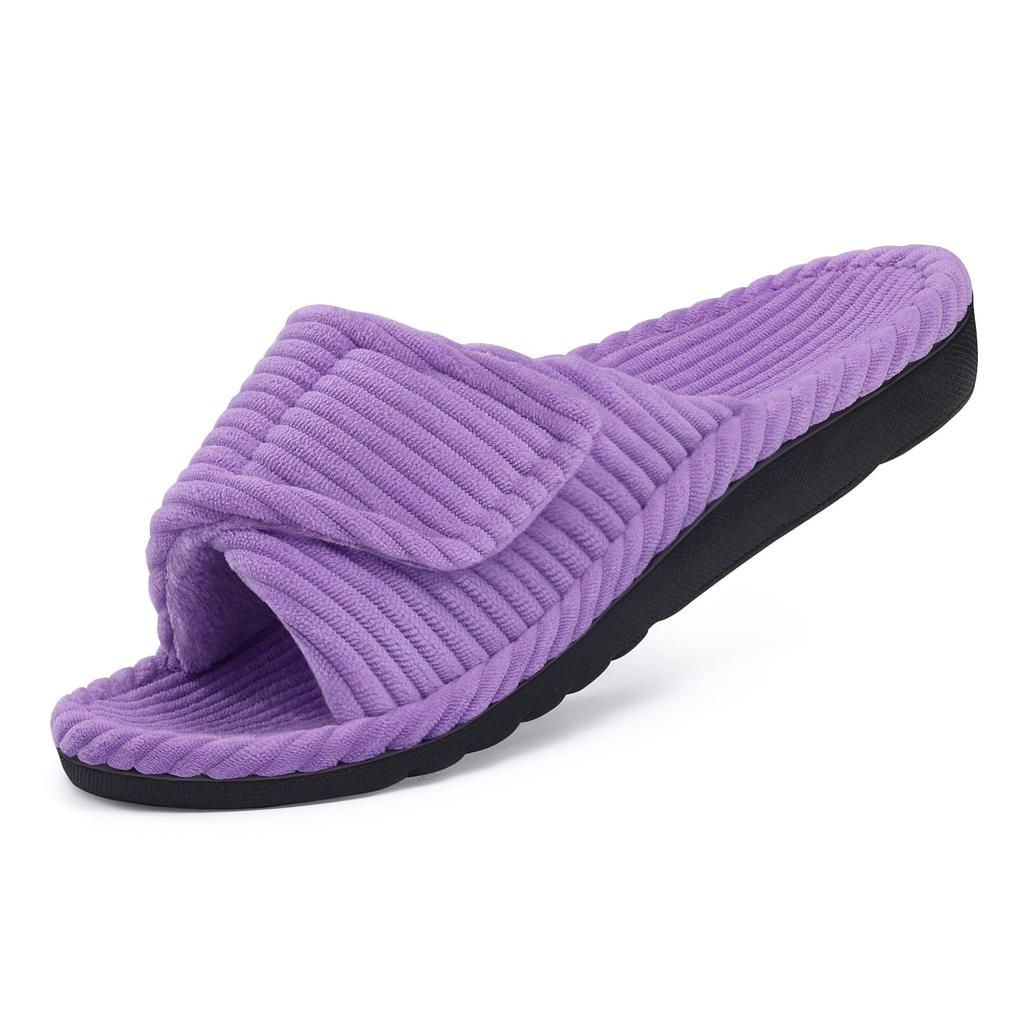 Fashion Crestar Orthopedic House Slippers For Women Fashion Spring Open Toe Corduroy Slides With Arch Support Female Soft Bedroom Shoes