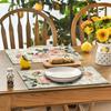 4pcs Elegant Pink Roses Shabby Chic Placemats - Vintage Floral Table Mats with Soft Pink Roses & Green Foliage on, Rectangular Linen