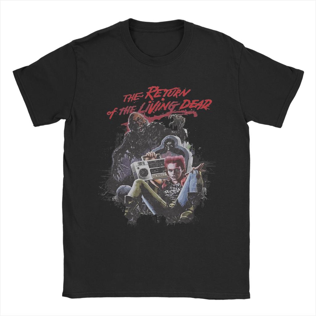 Return Of The Living Dead Retro Horror T-Shirts for Men Cotton Tee Shirt Round Neck Short Sleeve T Shirts Plus Size Clothing