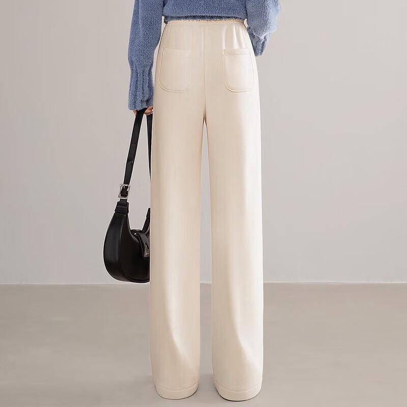 Women's Fleece-Lined Elastic Waist Casual Pants