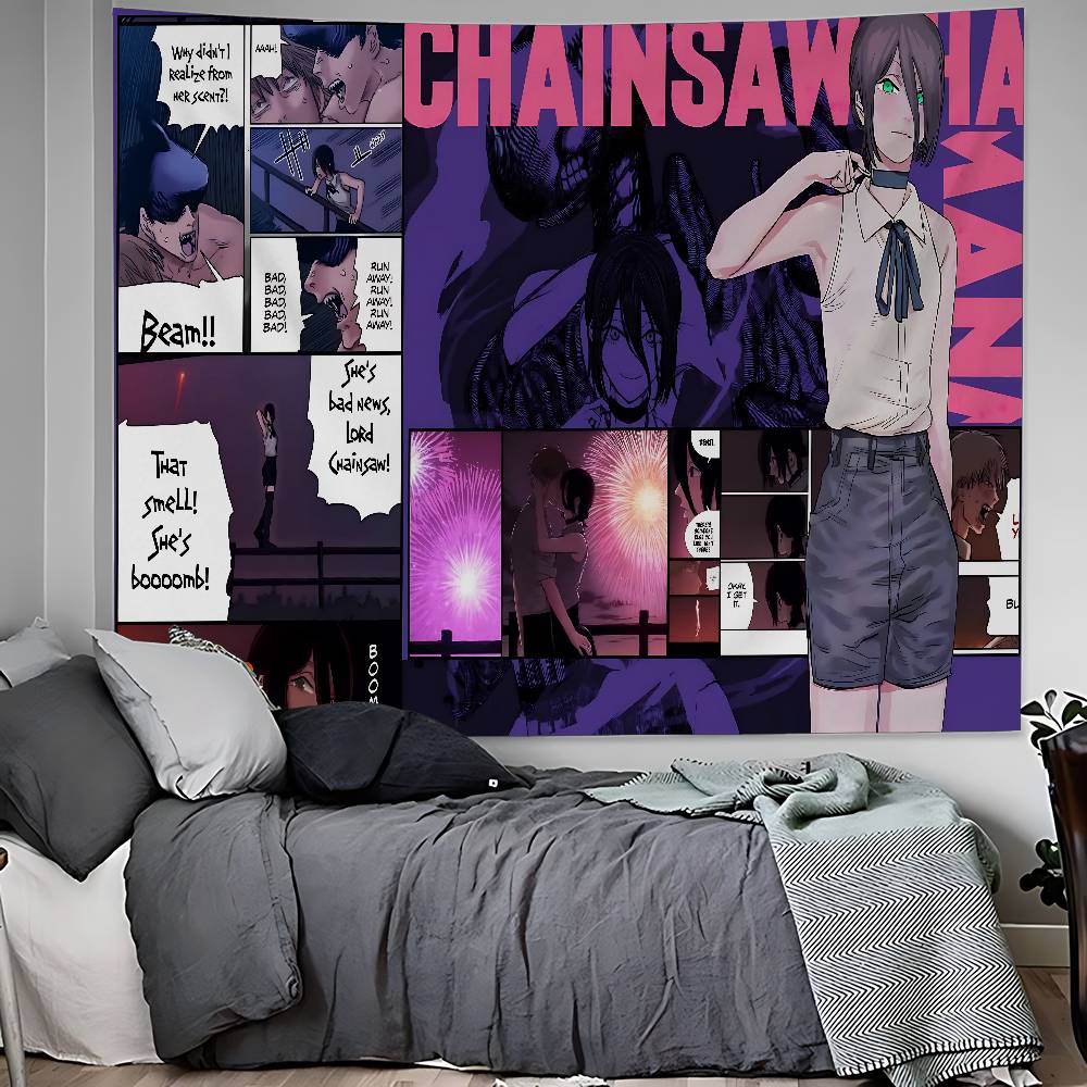 Chainsaw Man The Movie Reze Arc Hanging Bohemian Tapestry Hanging Tarot Hippie Wall Rugs Dorm Home Decor