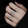 Zircon Initial A-Z Letter Ring For Women Metal Adjustable Opening Ring Name Alphabet Female Wedding Gift Anillos Mujer