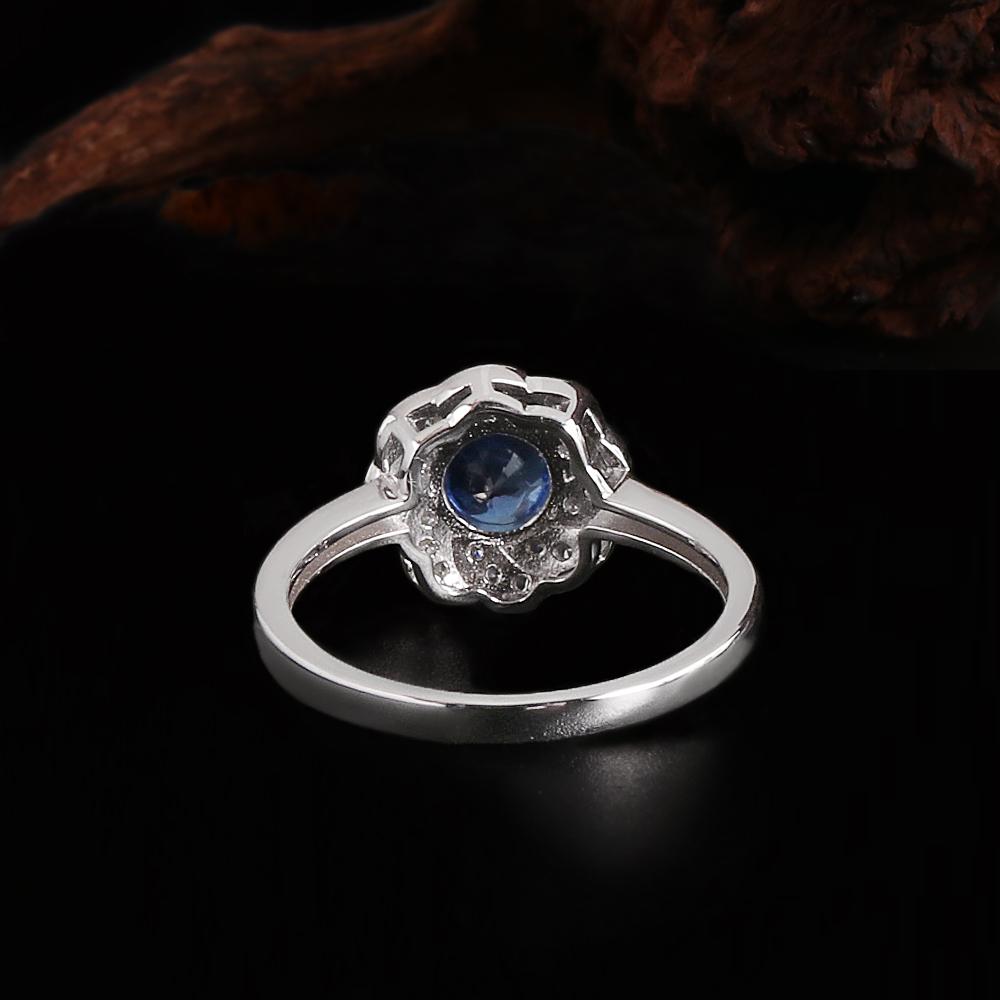 Návrh ve tvaru květu prsten náušnice přívěsek náhrdelník přírodní kyanit 925 Sterlingové stříbro jemná šperková sada pro ženy Dárky k narozeninám