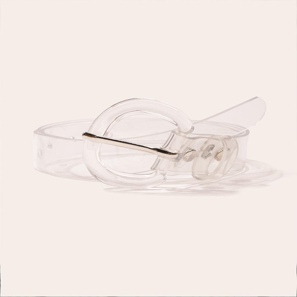 Luxury Brand Design Casual Versatile Strap PVC Belts D Buckle Waistband Transparent Waist Band