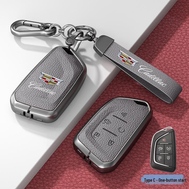 Lädernyckelskydd för Cadillac XT5/CT6/XT4/XTS och ATSL – Unisexdesign med spänne