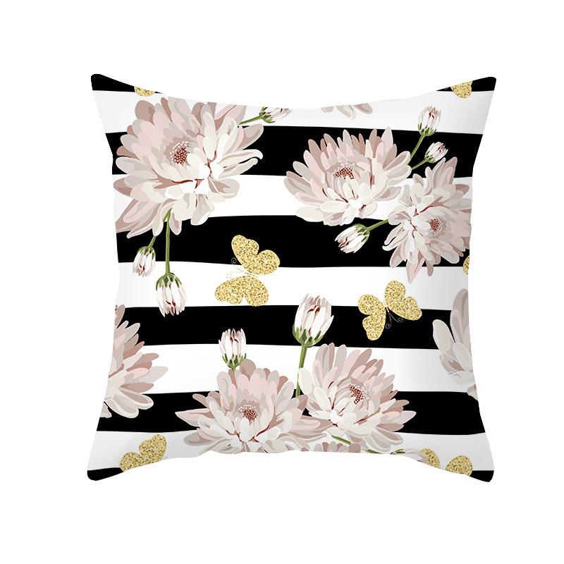 Colorful Butterfly Series Sofa Pillow Cover Nordic Peach Skin Print Office Cushion Pillow Cover Home