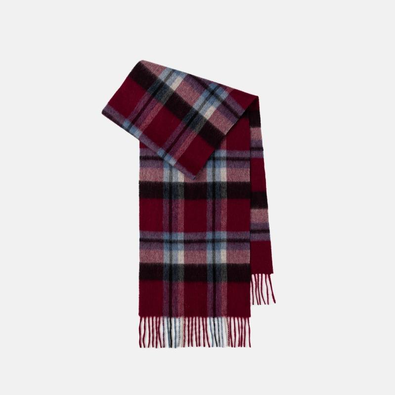 Red 100% wool scarf, simple autumn and winter atmosphere, scarf, high-end sense, versatile shawl 2025 gift
