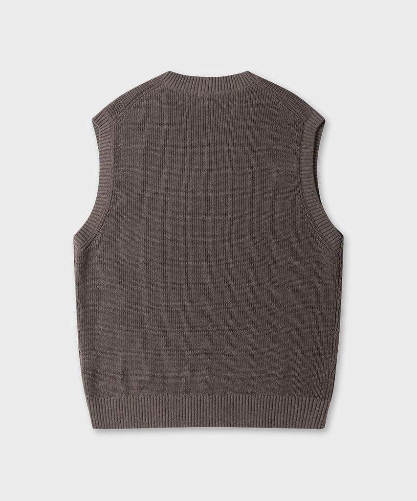 TAILDERN Gould Cotton Wool Knit Vest Brown