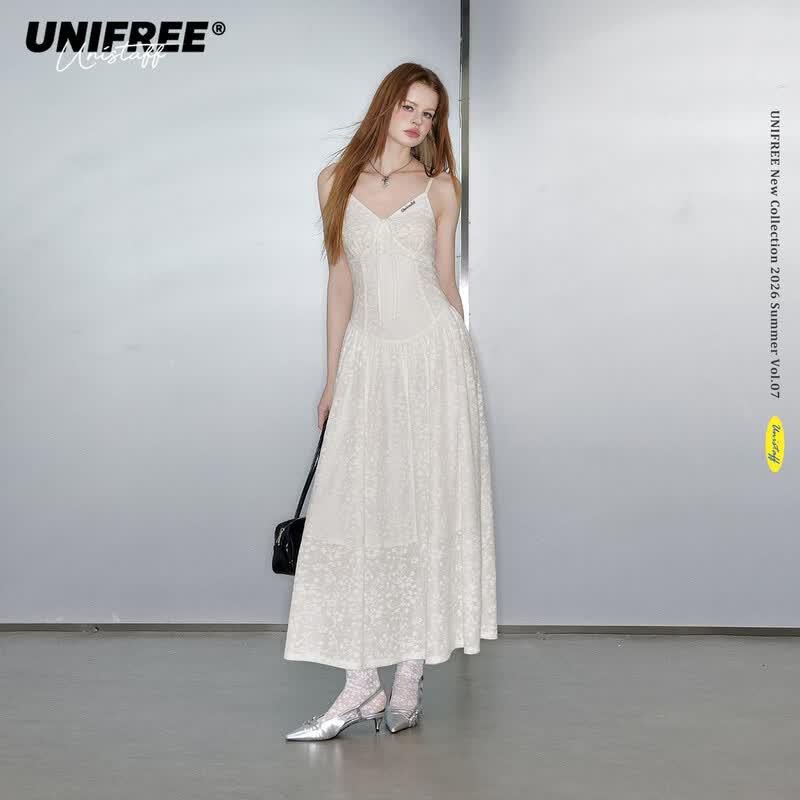 UNIFREE Elegant Slim Long Camisole Dress S