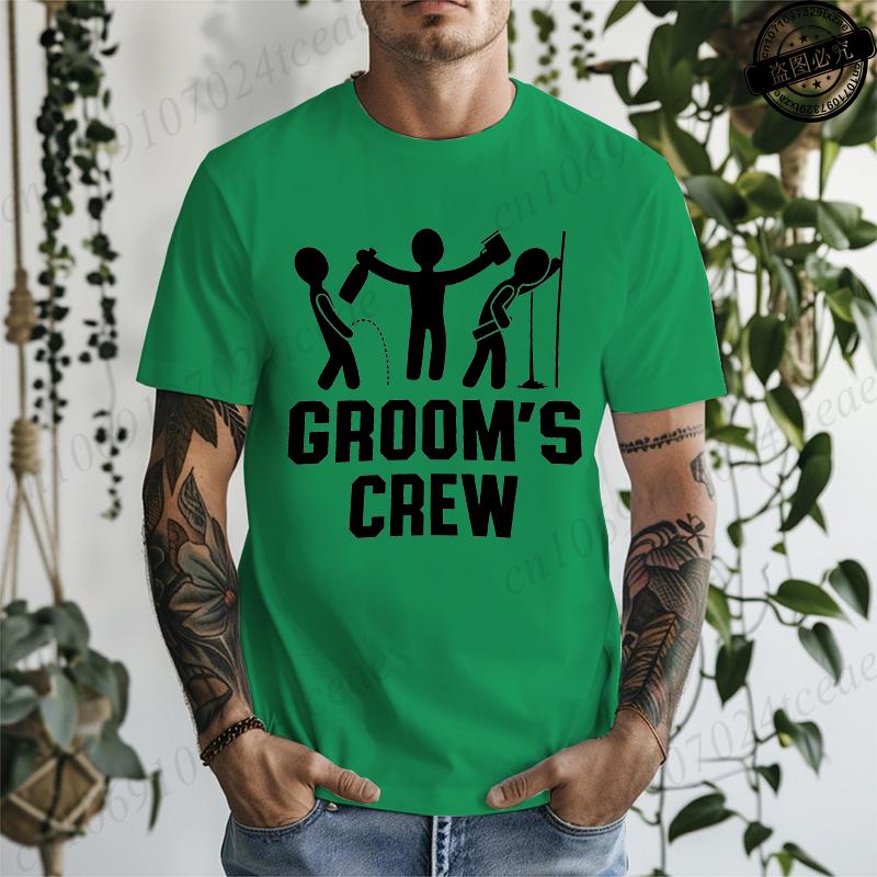 T-shirt for Unisex Funny Bachelor Party Groom's Crew Wedding Party Unisex's Gag Print T-Shirts Short Sleeve T-shirt Unisex's Tee Clothing