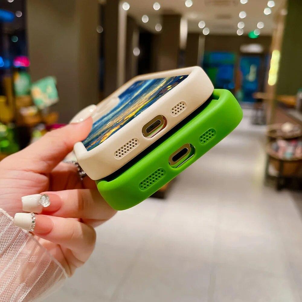 Landscape Phone Case For iPhone 14 Pro Max Case iPhone 11 12 13 15 Pro Max XR XS X 7 8 Plus SE 2020 Gradient Watercolor Cover