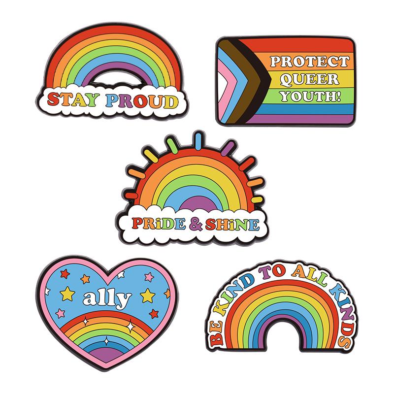 Rainbow Pride Flag LGBT UV Print Pins Custom BE KIND TO ALL KINDS Brooches Lapel Badges Clothes Funny Jewelry Gift for Friends