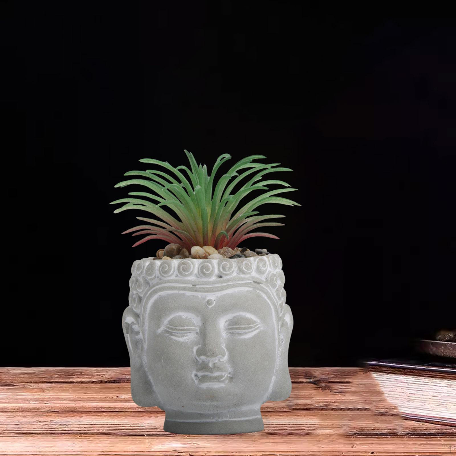 

Buddha Flower Pot Plant Container Creative, Gift Decorative, Planter for Table Centerpiece Small Buddha Head