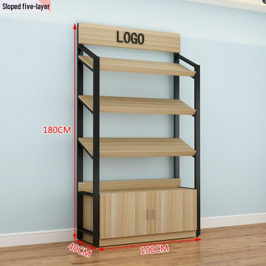 Multi-Layer Slanted Display Stand for Cosmetics and Snacks