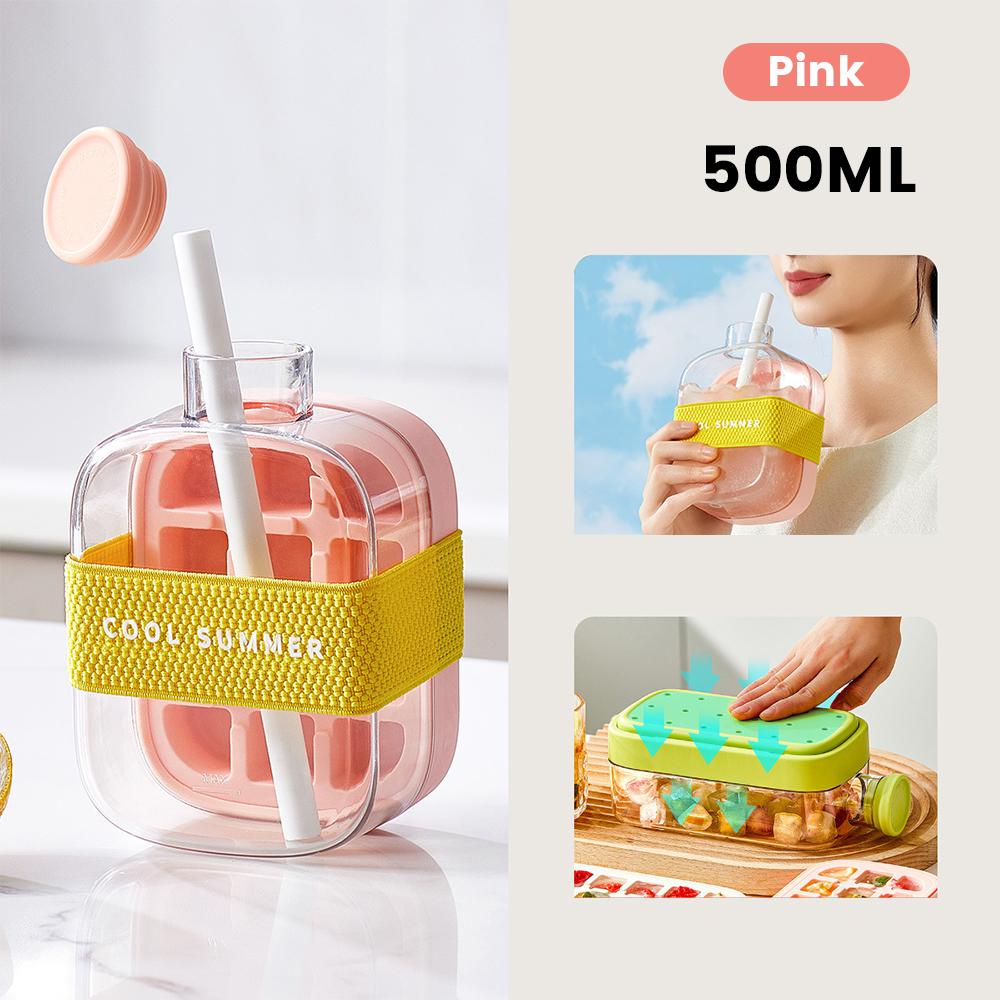 

500 мл/800 мл Бутылка для кубиков льда Портативные силиконовые формы для льда для морозильной камеры Форма для кубиков льда под давлением без контакта Форма для кубиков льда для виски