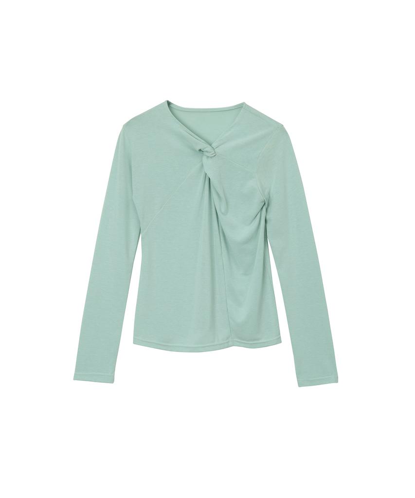 320SHOWROOM Twisted Neckline T-Shirt Mint