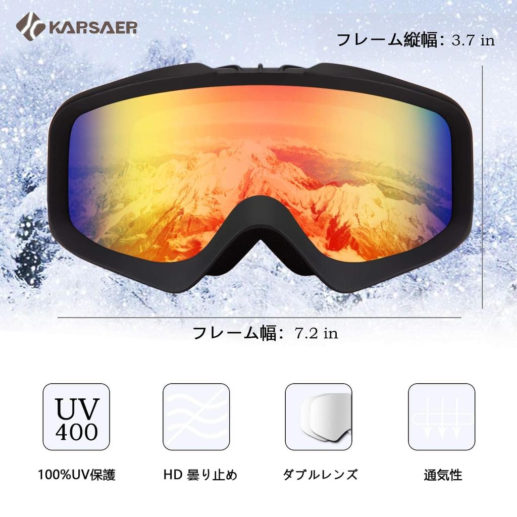 Karsaer Snowboard and Ski Glasses UV Glasses Goggle Snow and Ski Lightweight and Impact Resistant Hard B7012 Women's Goggles, Compatible, Windproof,