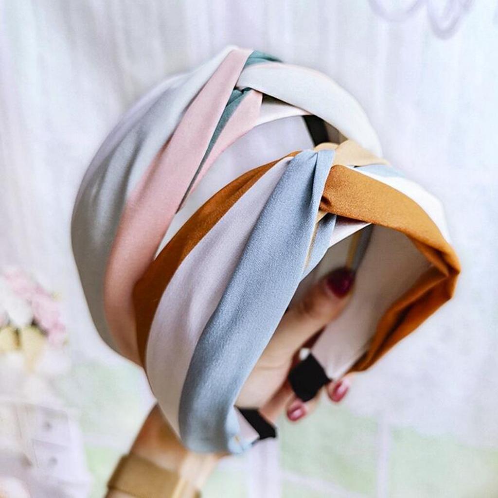 New Fashion Women Hairband Wide Side Headband Cross Knot Turban Classic Striped Headwear Girls Hair Accessories Drop Shipping