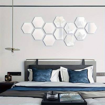 6pcs 1MM Thick 3D Mirror Wall Stickers Hexagon Shape Acrylic Removable Wall Sticker Decal DIY Home Decoration Art Mirror