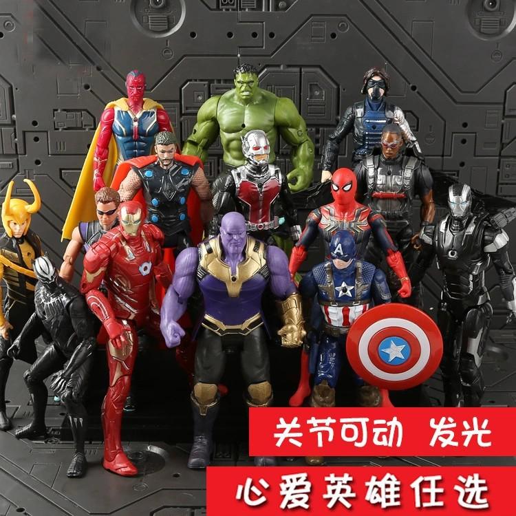 Cm Children Toys Marvel Anime Figures Spiderman Hulk Action Figure Iron Man Cartoon Kids Toy Christmas Gift Glow Doll Hobbies 17 Poseable 2