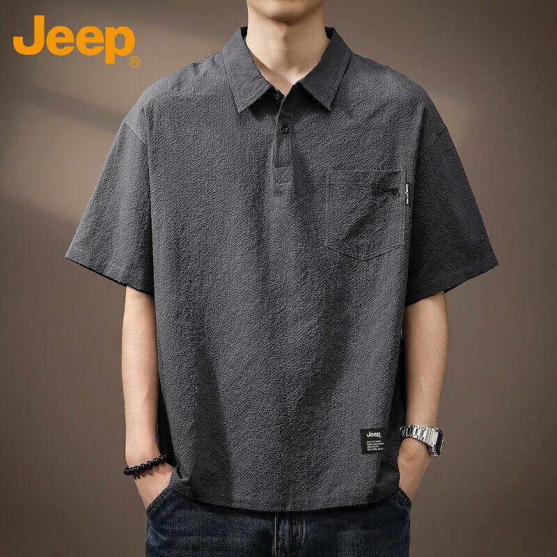 JEEP Men s Ice Silk Quick-Dry Polo T-Shirt XL