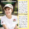 Self-Adhesive Water-Soluble Floral Embroidery Stabilizer, Non-Woven Fabric, 2 Sheets for DIY Sewing