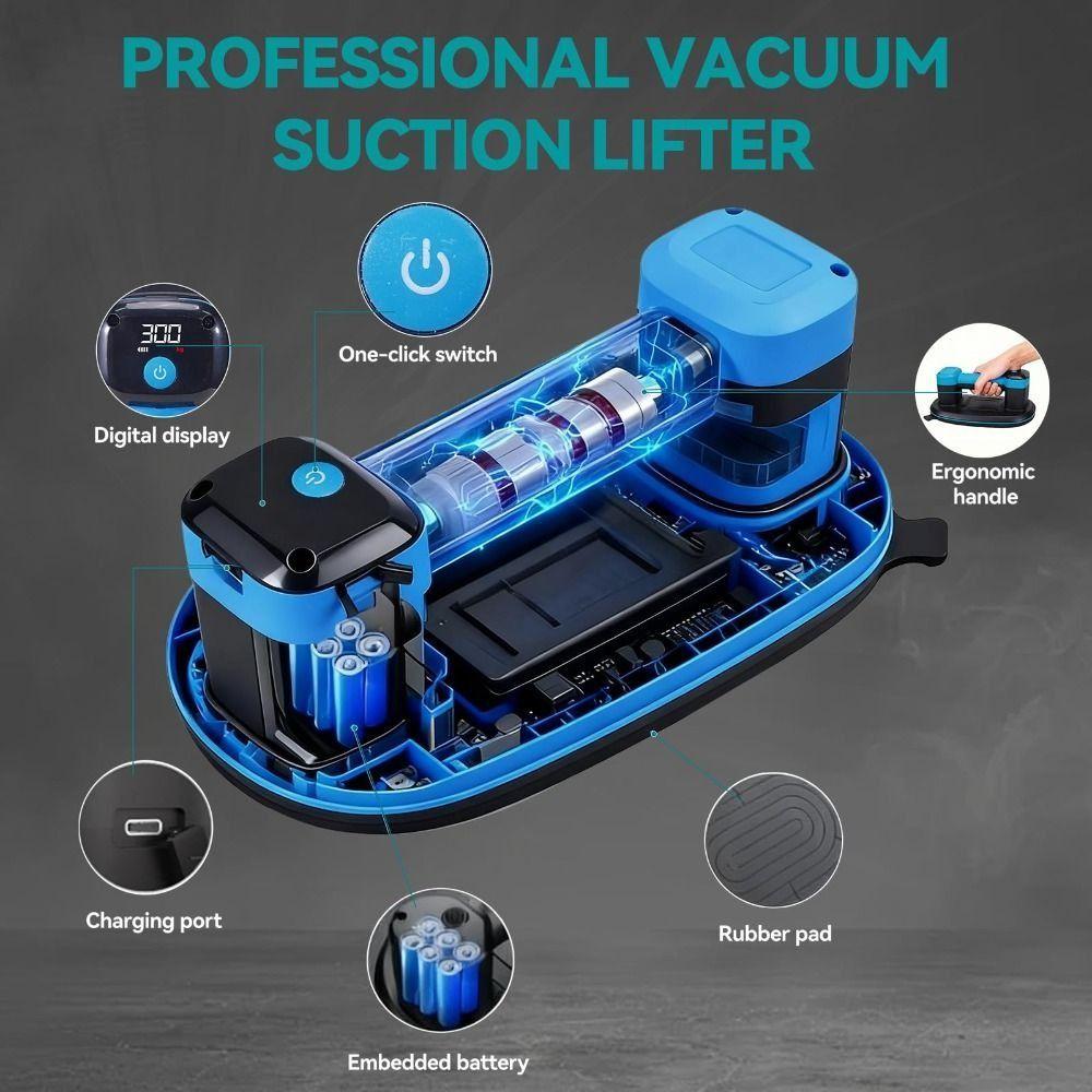 Powerful Air Pump Holder Electric Suction Cup Digital Display Intelligent Vacuum Grabber for Tile 4000 mAh Battery High-Power