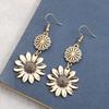 Sunflower Earrings For Women, Vintage Simple Alloy Splicing Flower Jewelry Gift